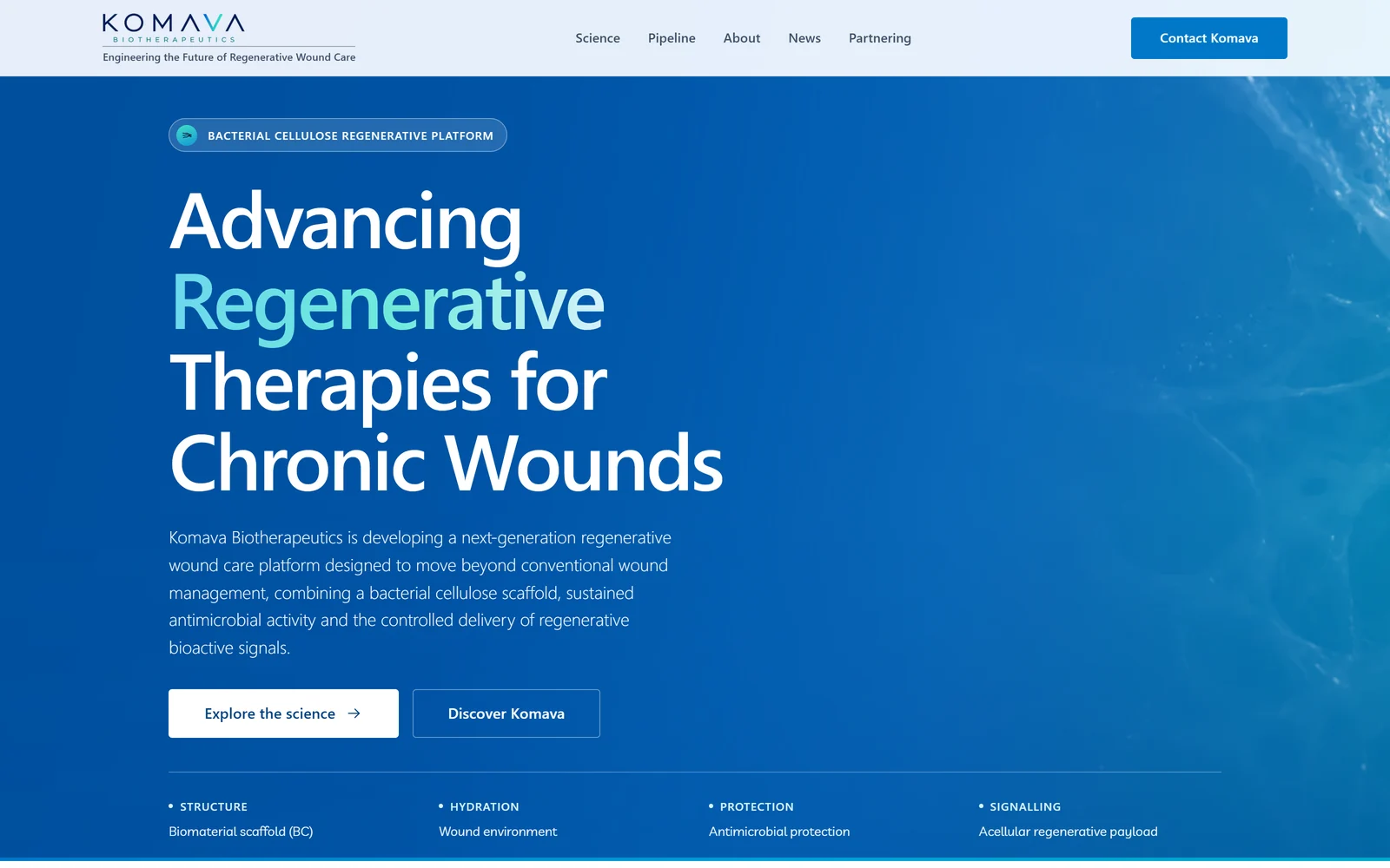 The Komava Biotherapeutics website