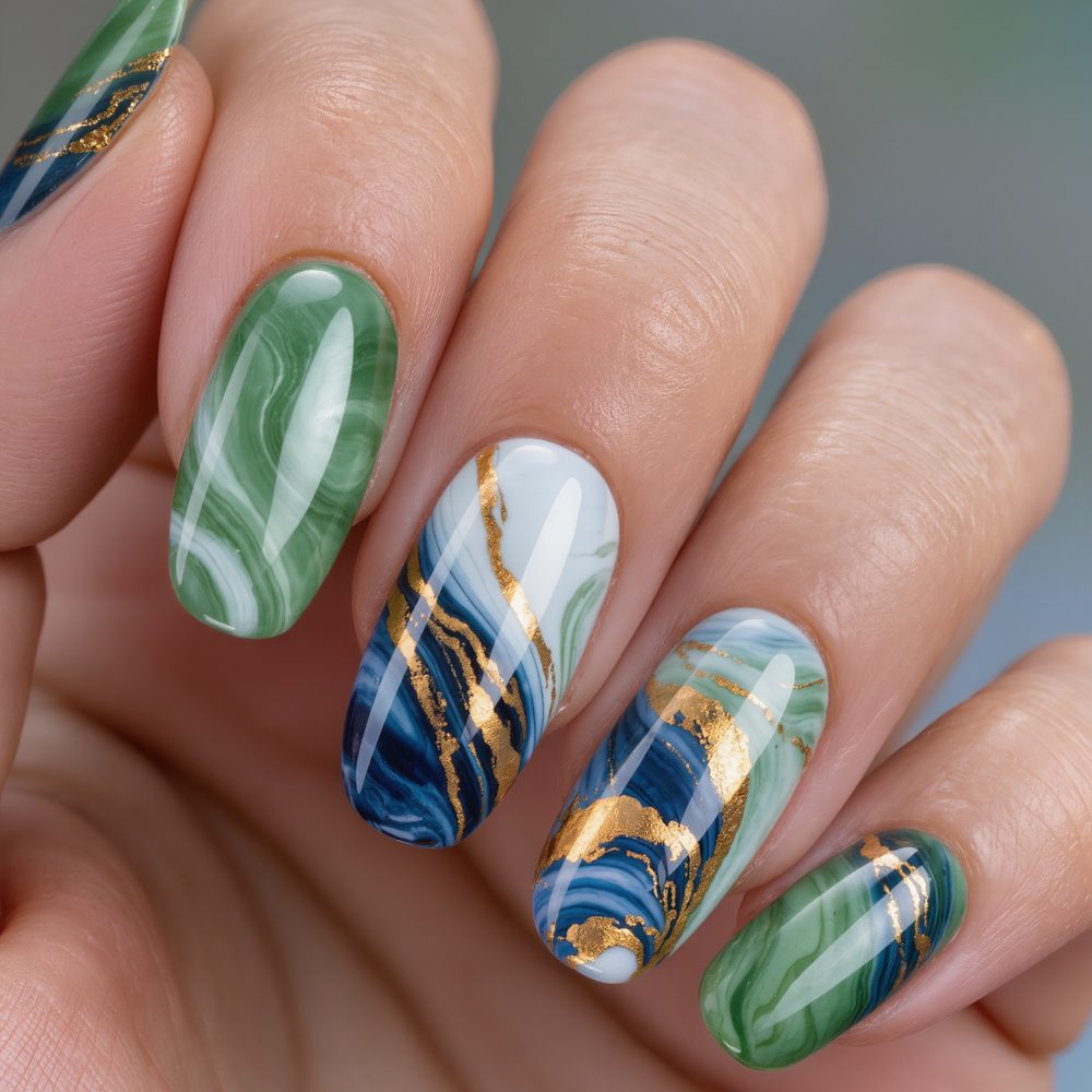 Marble nail art